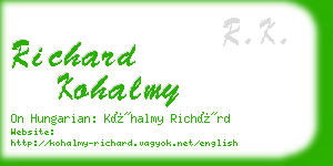 richard kohalmy business card